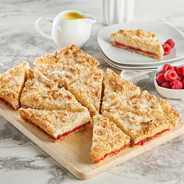 GF Raspberry Jam & Coconut Traybake - Fairway Foodservice